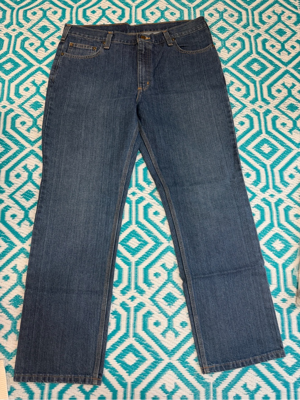 Carhartt Men’s Jeans 38x30 Relaxed Straight Leg Blue Denim 101483 Workwear